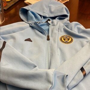 Adidas Sky Blue Zip-Up Hoodie Philadelphia Union